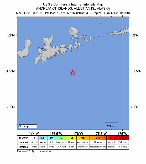 Did You Feel It? map: shaking reported by the public
