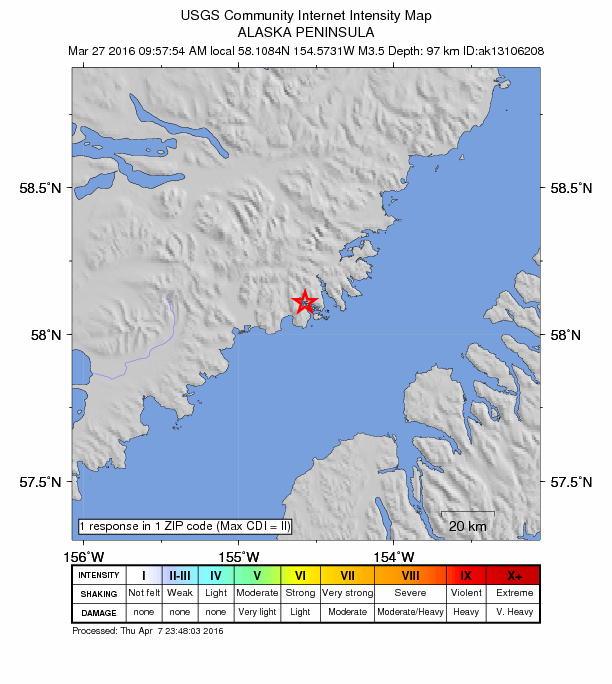 Did You Feel It? map: shaking reported by the public