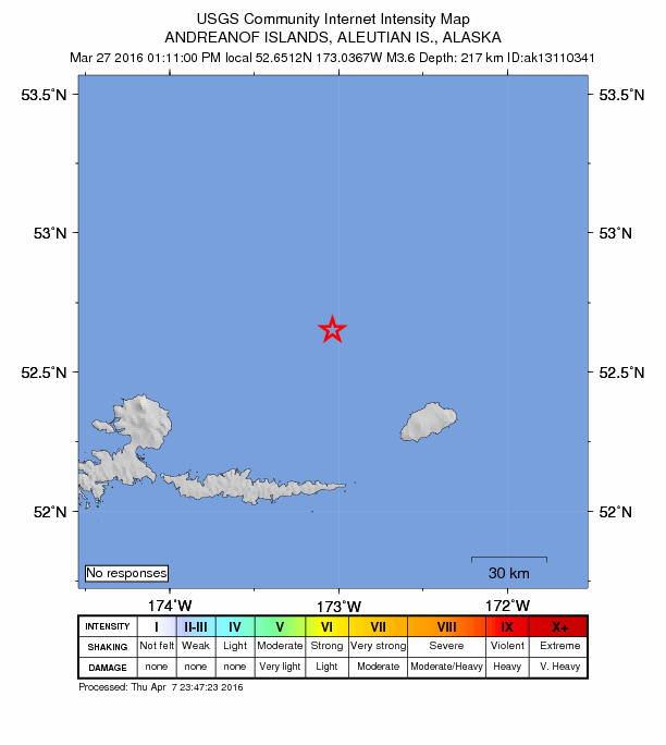 Did You Feel It? map: shaking reported by the public