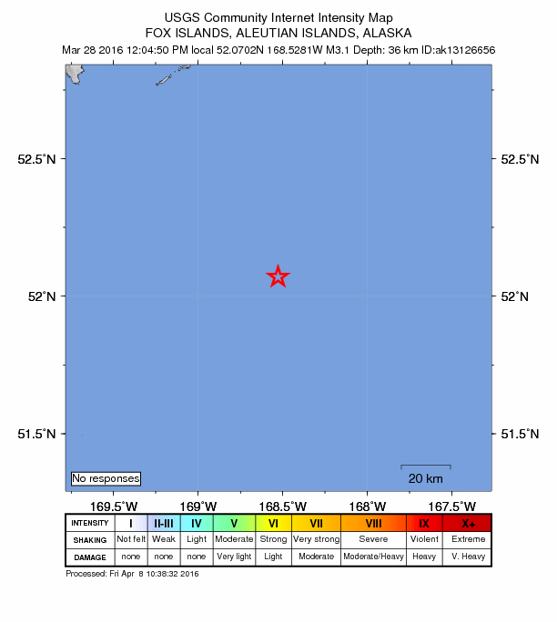 Did You Feel It? map: shaking reported by the public