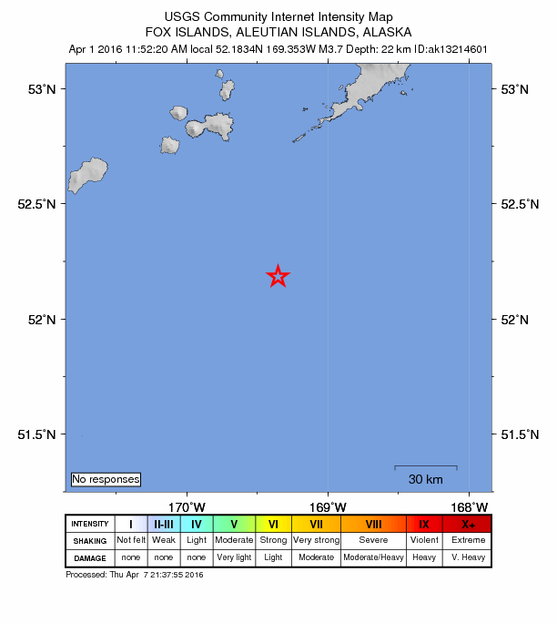 Did You Feel It? map: shaking reported by the public
