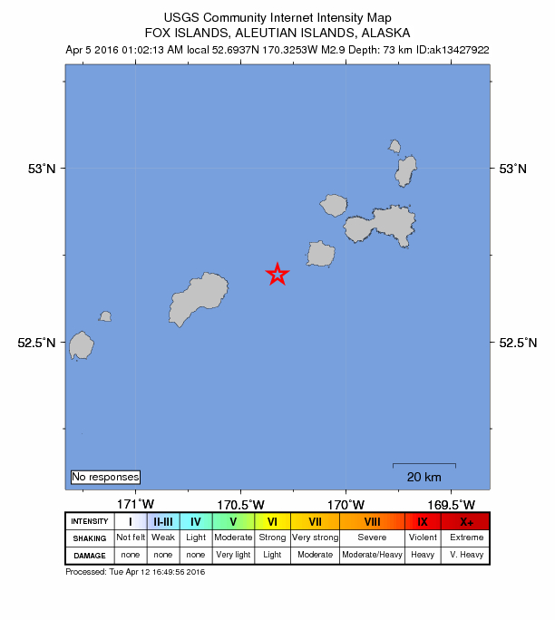 Did You Feel It? map: shaking reported by the public