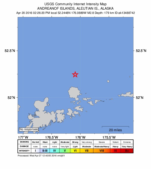 Did You Feel It? map: shaking reported by the public