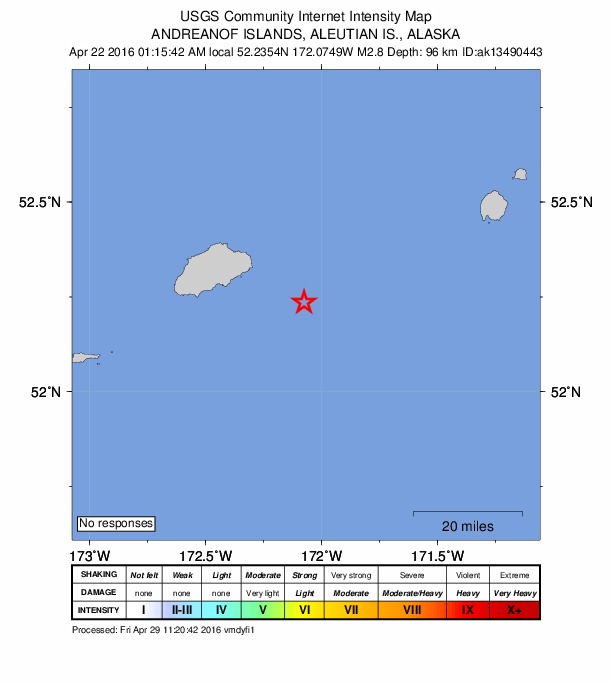 Did You Feel It? map: shaking reported by the public