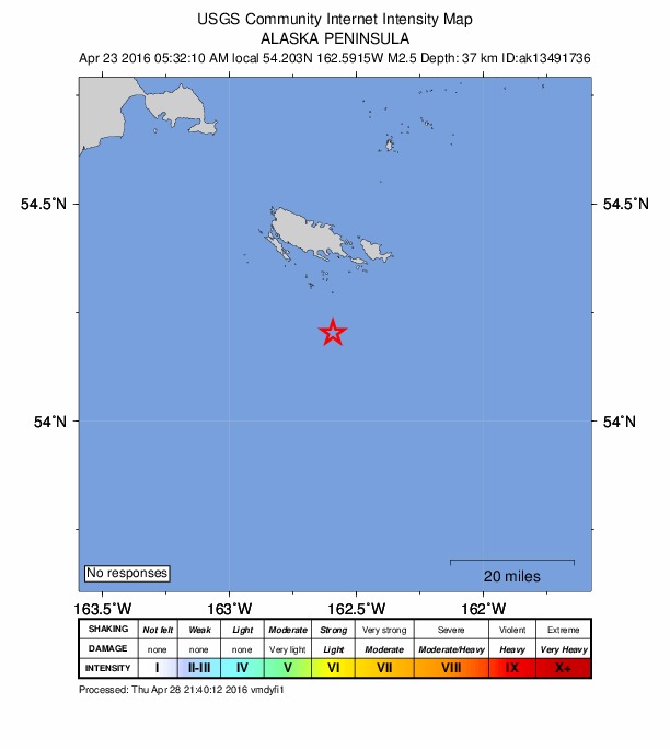 Did You Feel It? map: shaking reported by the public