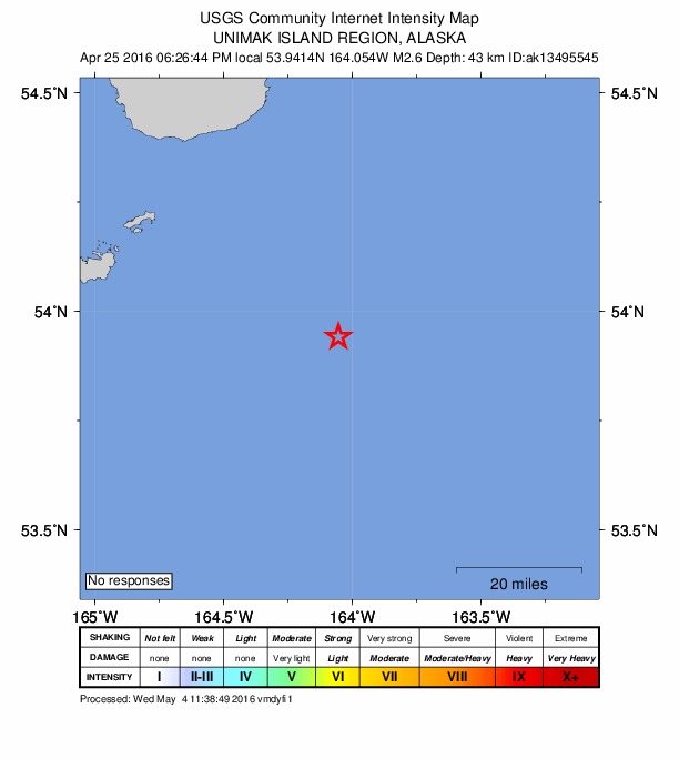 Did You Feel It? map: shaking reported by the public