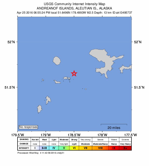 Did You Feel It? map: shaking reported by the public
