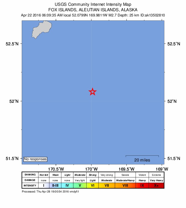 Did You Feel It? map: shaking reported by the public