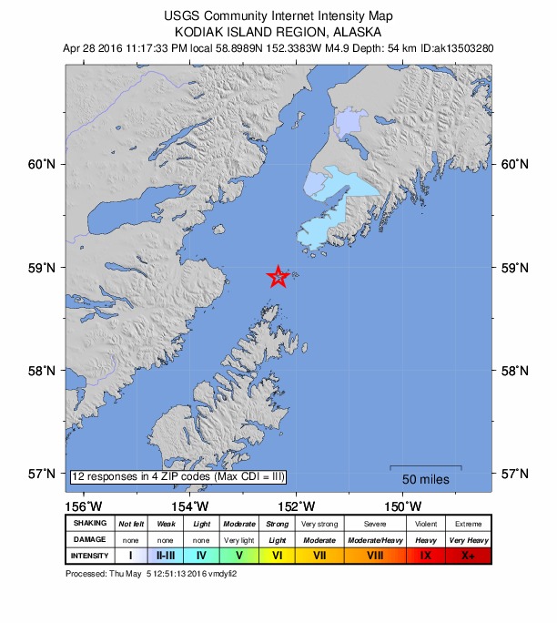 Did You Feel It? map: shaking reported by the public
