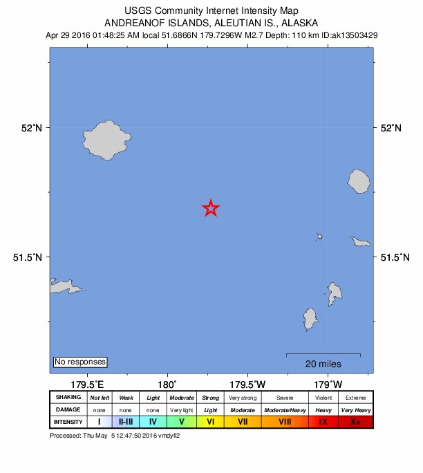 Did You Feel It? map: shaking reported by the public