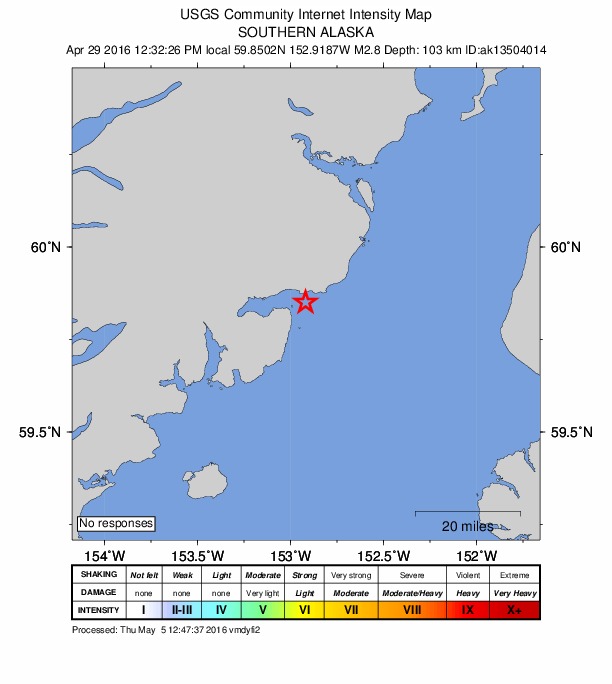 Did You Feel It? map: shaking reported by the public