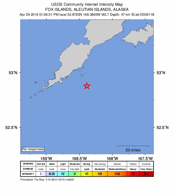 Did You Feel It? map: shaking reported by the public