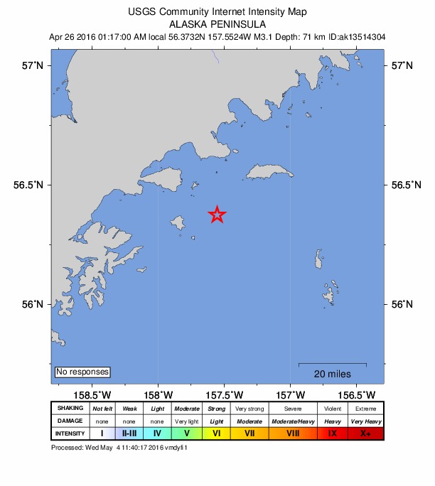 Did You Feel It? map: shaking reported by the public