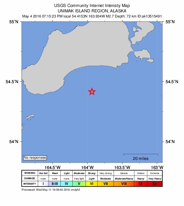 Did You Feel It? map: shaking reported by the public