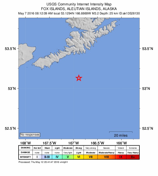 Did You Feel It? map: shaking reported by the public