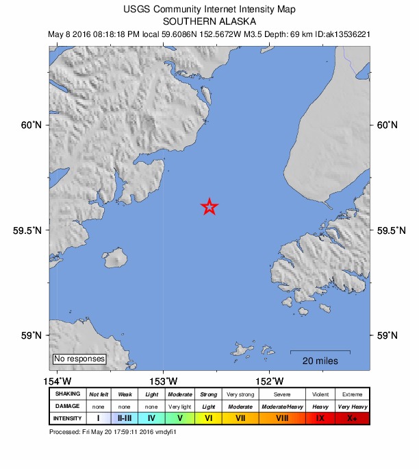 Did You Feel It? map: shaking reported by the public