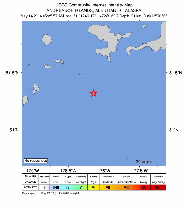 Did You Feel It? map: shaking reported by the public