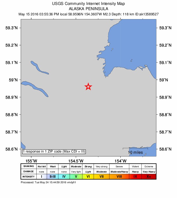 Did You Feel It? map: shaking reported by the public