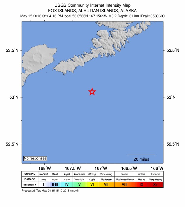 Did You Feel It? map: shaking reported by the public