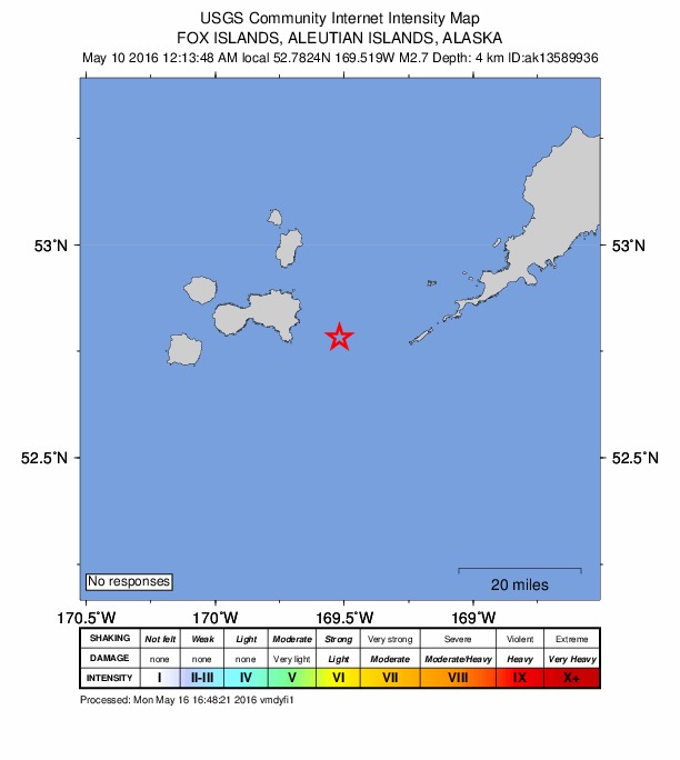 Did You Feel It? map: shaking reported by the public