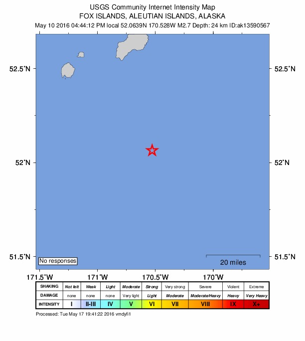 Did You Feel It? map: shaking reported by the public