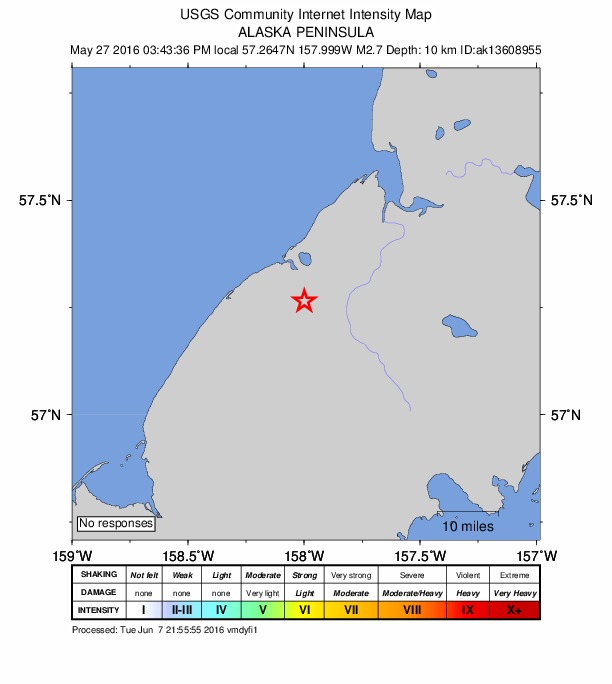 Did You Feel It? map: shaking reported by the public
