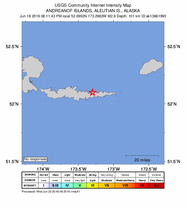 Did You Feel It? map: shaking reported by the public