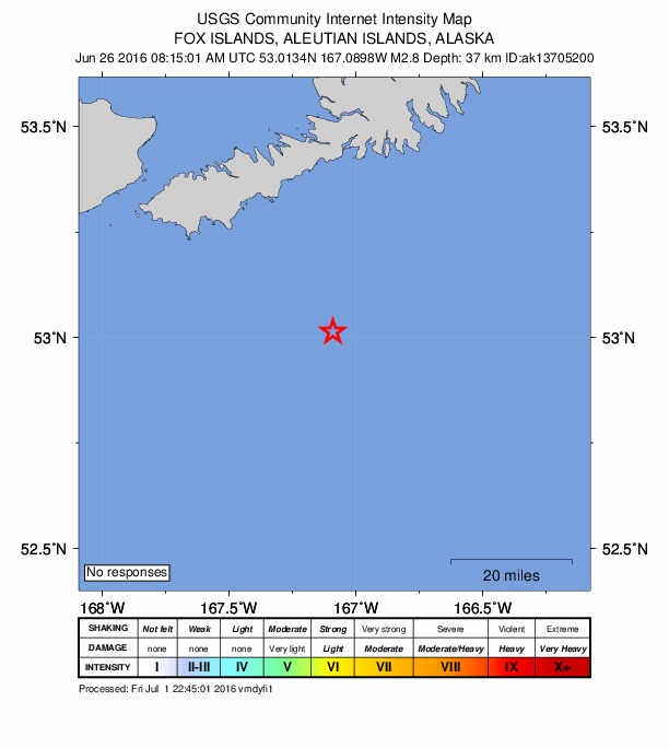 Did You Feel It? map: shaking reported by the public