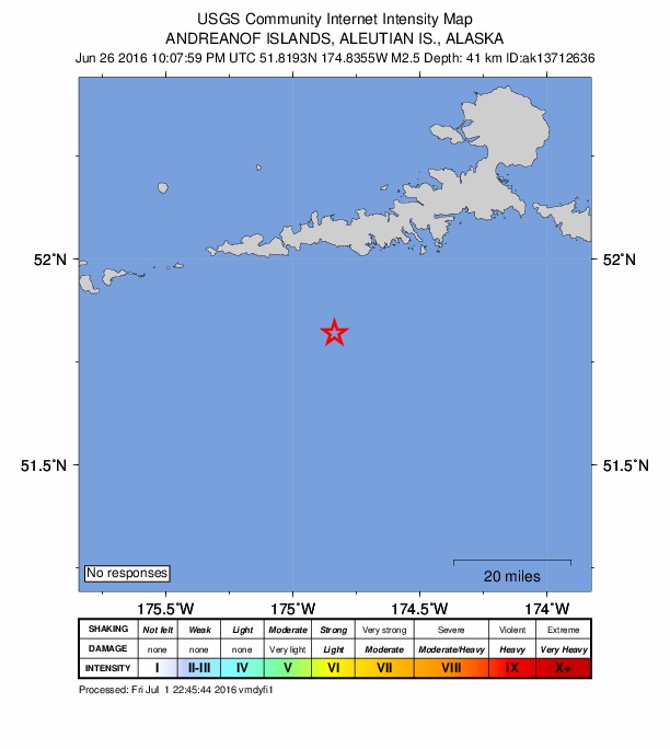 Did You Feel It? map: shaking reported by the public