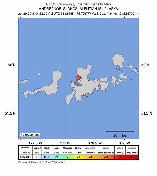 Did You Feel It? map: shaking reported by the public