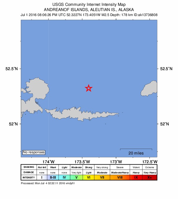 Did You Feel It? map: shaking reported by the public