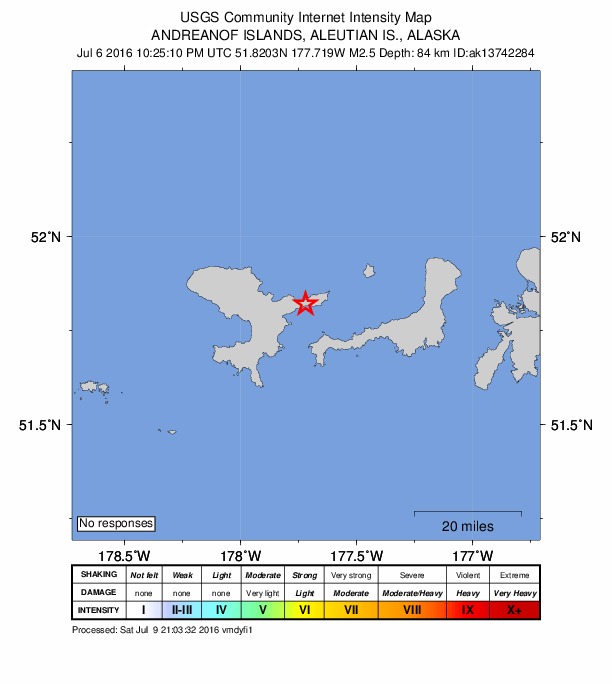 Did You Feel It? map: shaking reported by the public