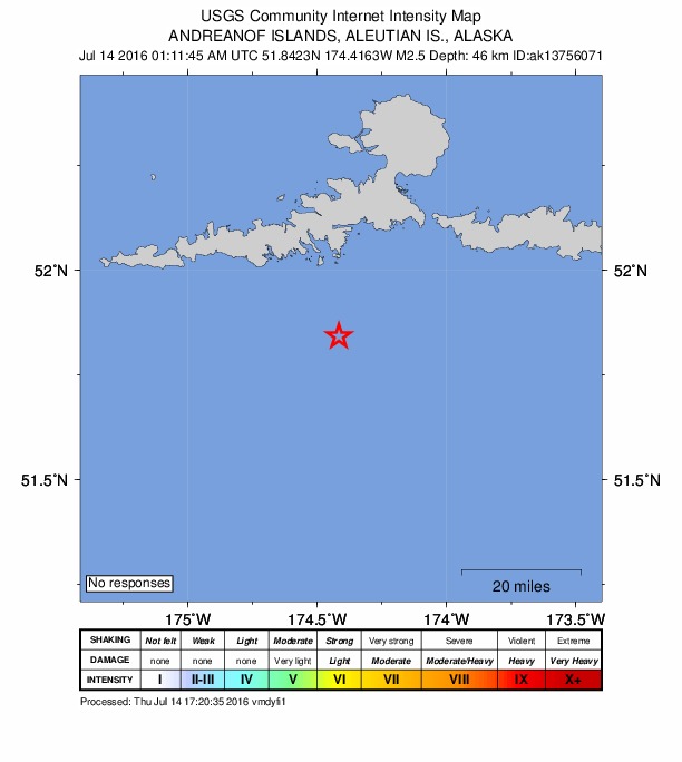 Did You Feel It? map: shaking reported by the public