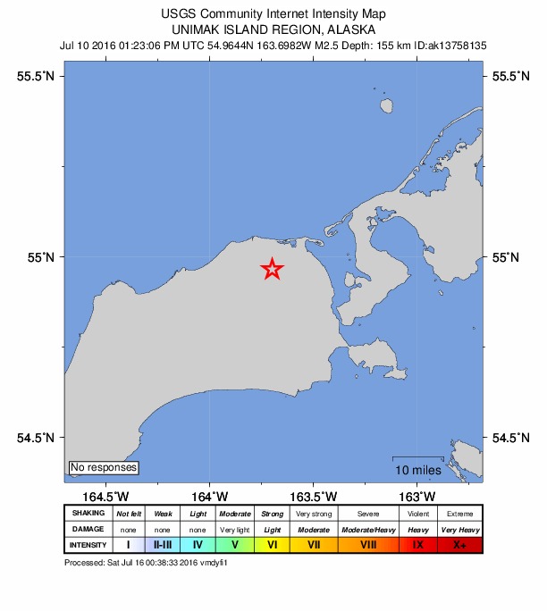 Did You Feel It? map: shaking reported by the public