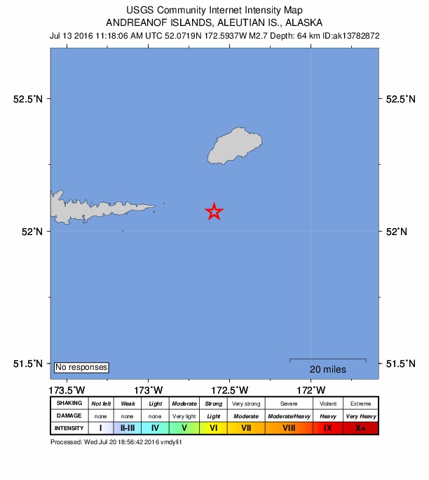Did You Feel It? map: shaking reported by the public