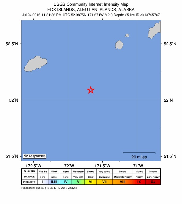 Did You Feel It? map: shaking reported by the public