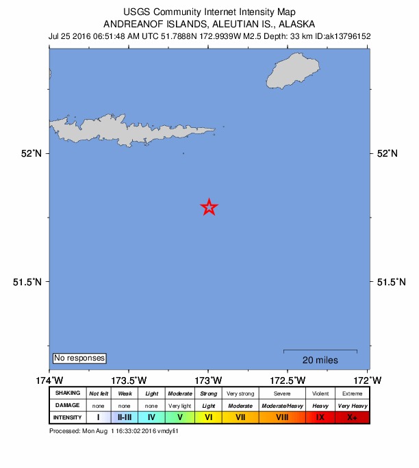 Did You Feel It? map: shaking reported by the public