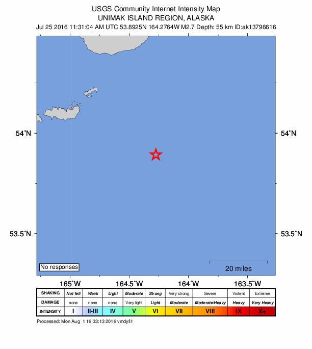 Did You Feel It? map: shaking reported by the public