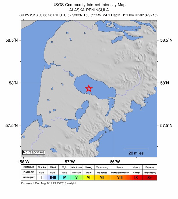 Did You Feel It? map: shaking reported by the public