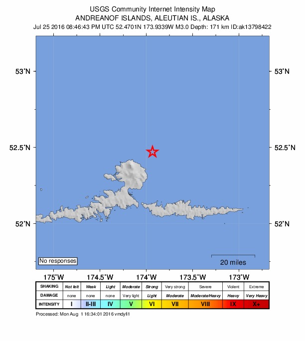 Did You Feel It? map: shaking reported by the public