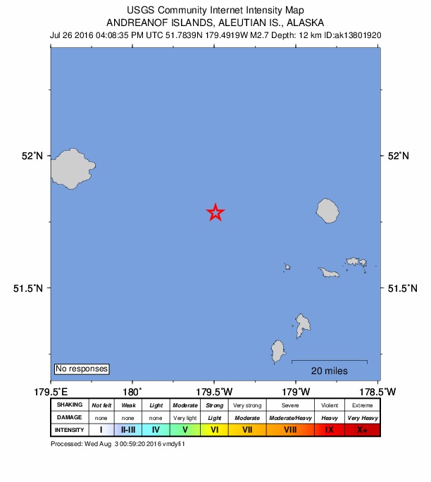 Did You Feel It? map: shaking reported by the public
