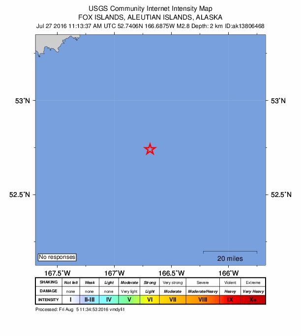 Did You Feel It? map: shaking reported by the public