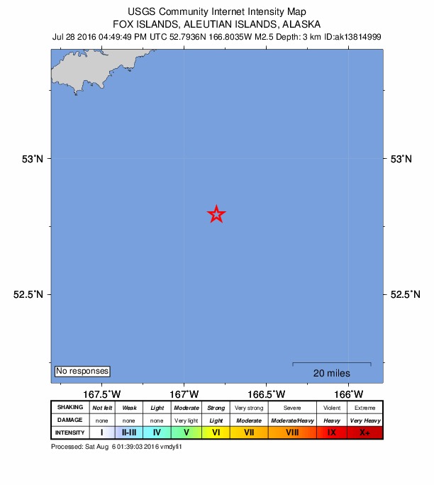 Did You Feel It? map: shaking reported by the public