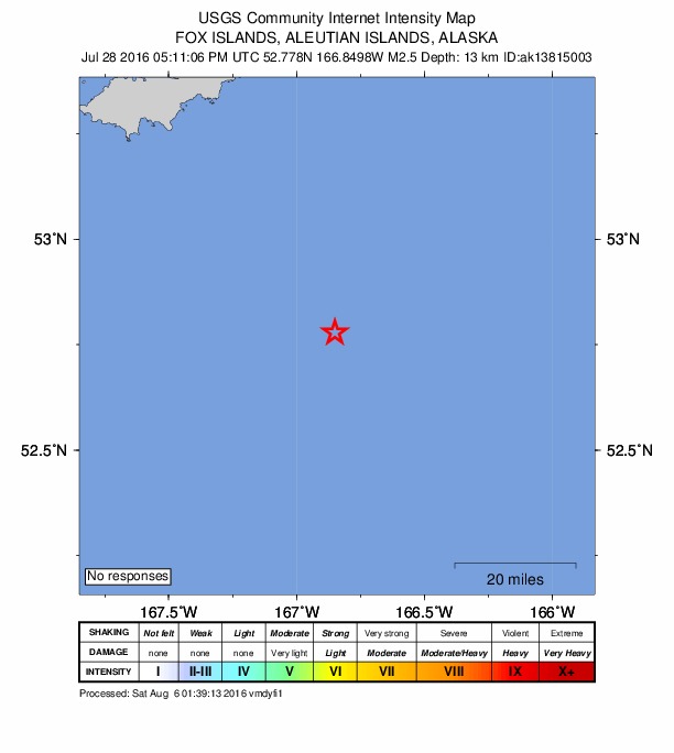 Did You Feel It? map: shaking reported by the public