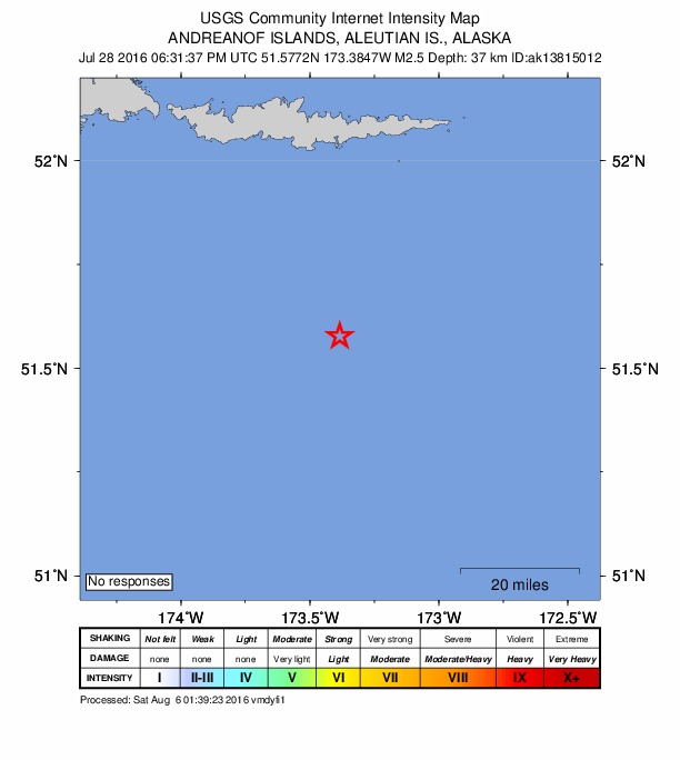 Did You Feel It? map: shaking reported by the public