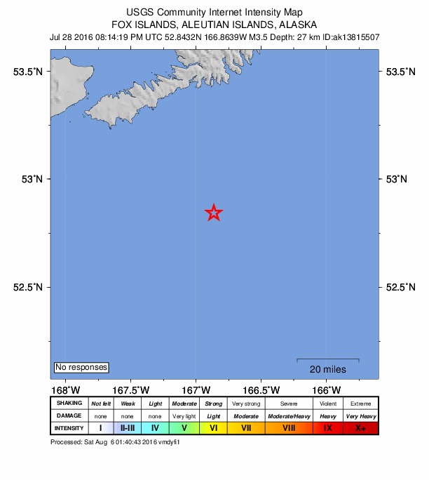 Did You Feel It? map: shaking reported by the public