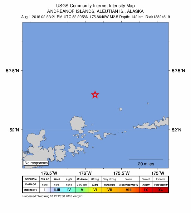 Did You Feel It? map: shaking reported by the public