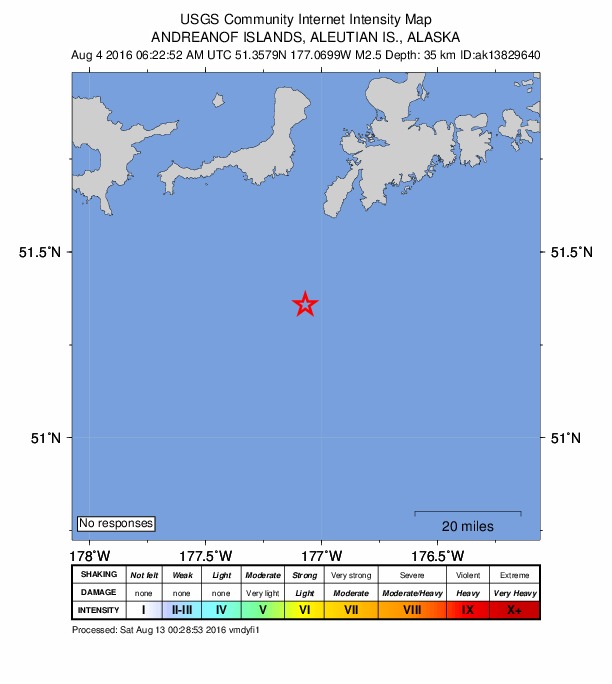 Did You Feel It? map: shaking reported by the public