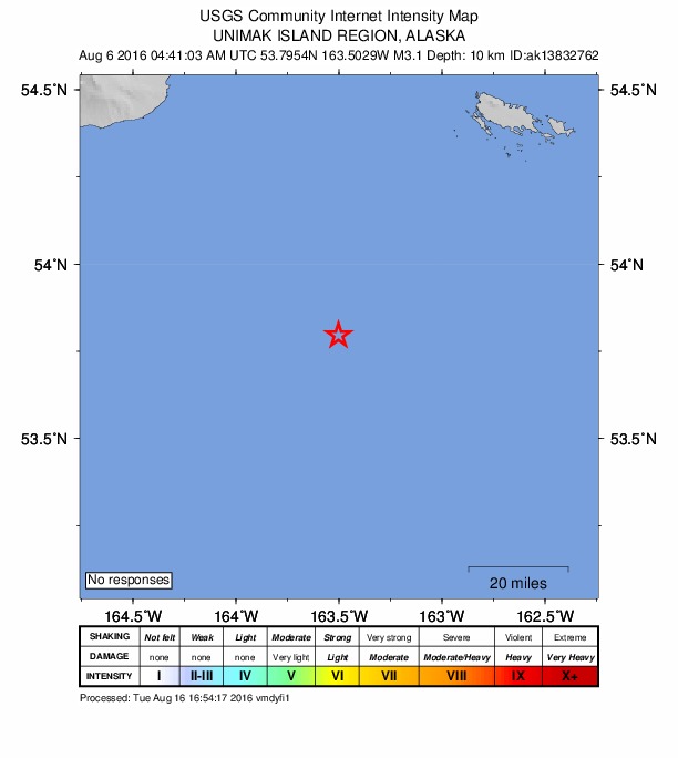 Did You Feel It? map: shaking reported by the public