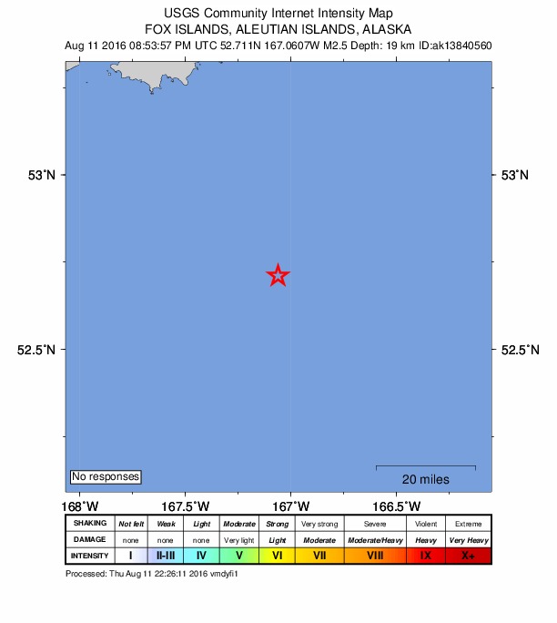 Did You Feel It? map: shaking reported by the public